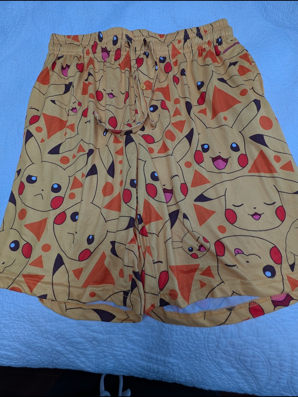 Yellow Pikachu Print Lounge Shorts